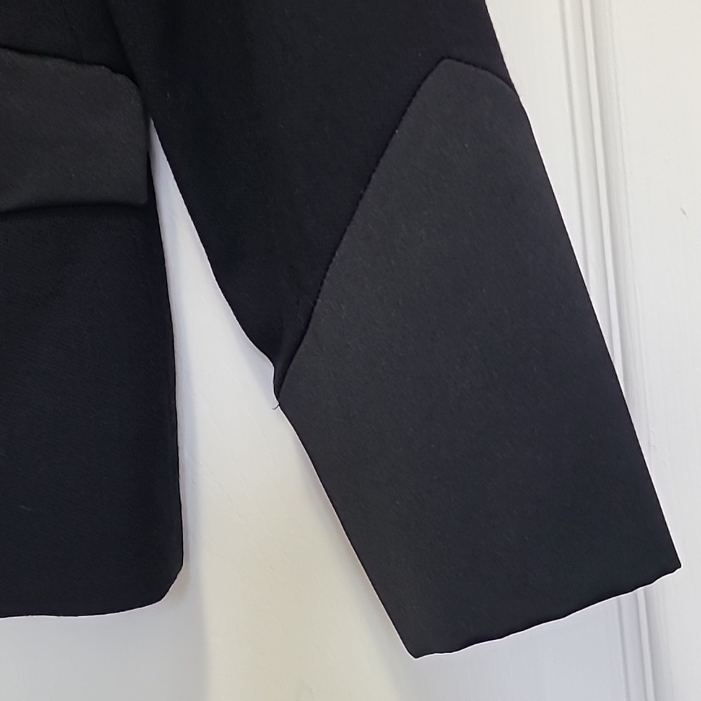 Kelly Graham New York Satin‎ Black Tuxedo Blazer Size 4 Gold Heart Bling Buttons - Picture 11 of 17